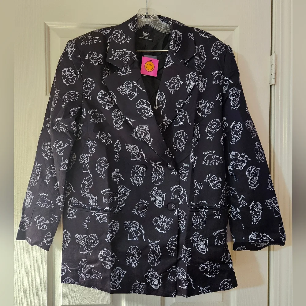 Lala OriginalMake Me Wanna Lala Boyfriend Blazer in Zodiac Love Size Small - Picture 3 of 6